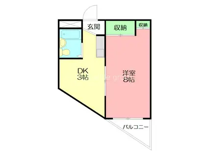 サンライズ松ノ郷(1DK/1階)の間取り写真