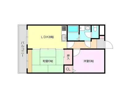 東淡路豊源ビル(2DK/2階)の間取り写真