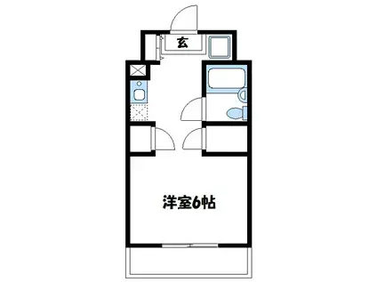 サングリーン南大沢(1K/1階)の間取り写真