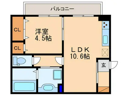 ローズパル(1LDK/3階)の間取り写真