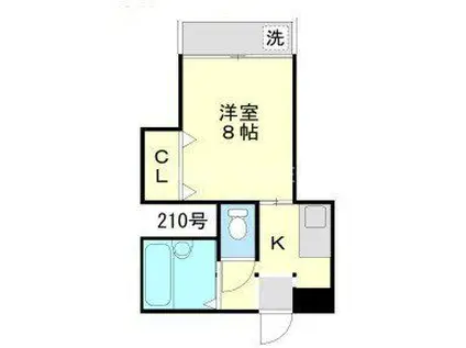 ル・メルシェ(1K/1階)の間取り写真