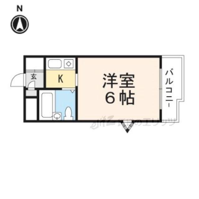 ジョイフル富田(1K/4階)の間取り写真