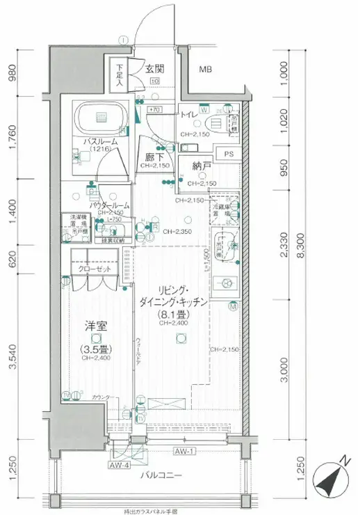 パレステージ上野入谷 7階階 間取り