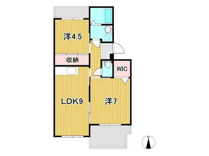 サンハイツ大みか(2LDK/1階)の間取り写真