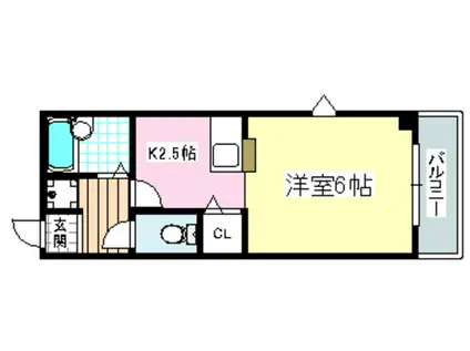 ラポール鳥飼(ワンルーム/1階)の間取り写真