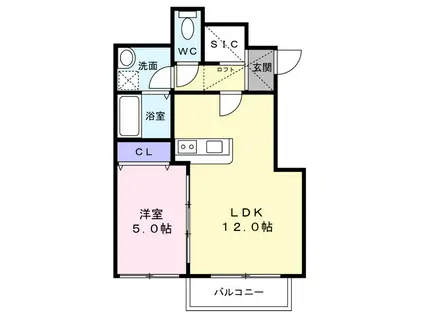 ハウスモメゾン大浜 A(1LDK/3階)の間取り写真