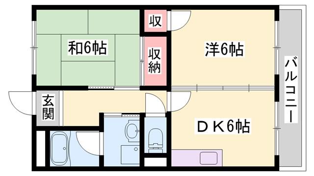 グレースマンション日飼(2DK/3階)の間取り写真