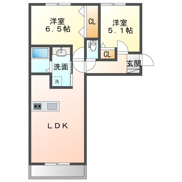 上毛電鉄 三俣駅 徒歩24分 3階建 築1年(2LDK/1階)の間取り写真