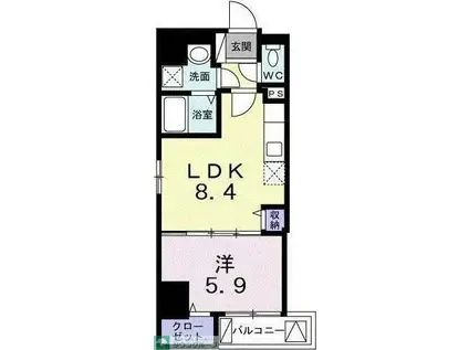 アンノアン グランデ(1LDK/5階)の間取り写真