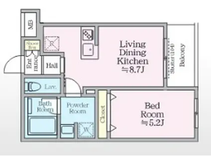 アイル グランデ赤羽(1LDK/4階)の間取り写真