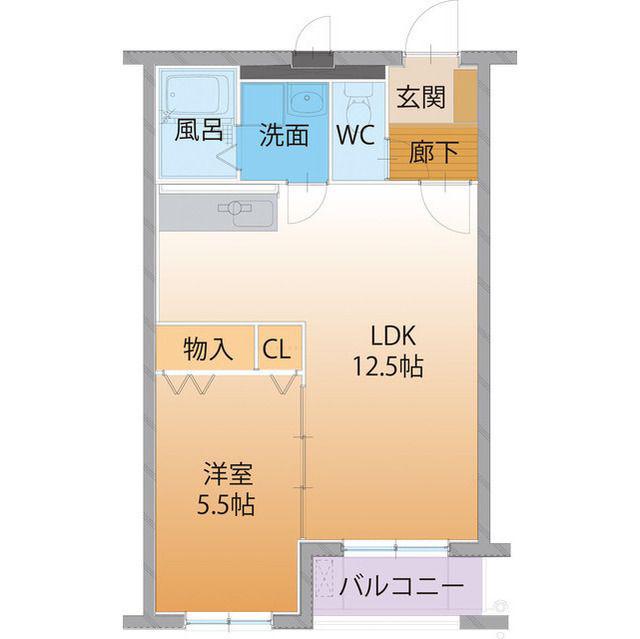 ハートフルコパンはやし(1LDK/3階)の間取り写真