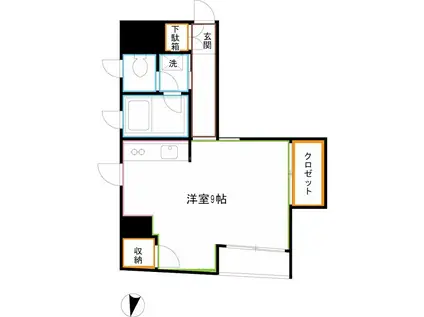 アビテビル(ワンルーム/3階)の間取り写真