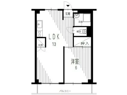 平沢ハイツ(1LDK/3階)の間取り写真