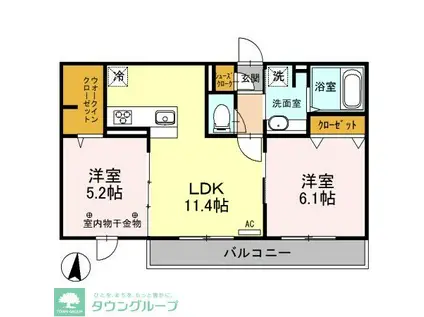 ロイジェントパークス レイクタウン III G(2LDK/2階)の間取り写真