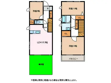 MAST TOWN 井川城(3LDK/1階)の間取り写真