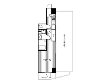 ECREDE上板橋(1K/7階)の間取り写真