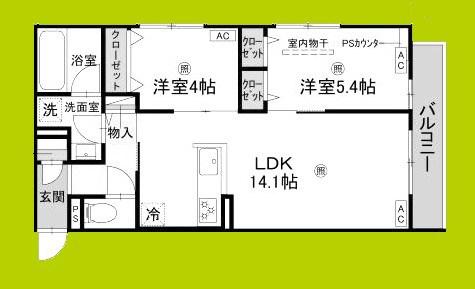 D-RESIDENCE宇保町(2LDK/2階)の間取り写真