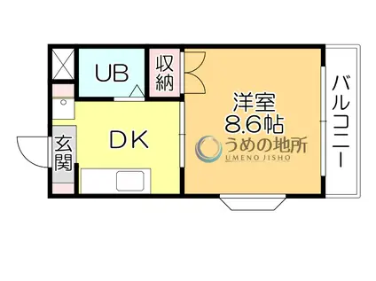 コーポ加月A棟(1DK/2階)の間取り写真