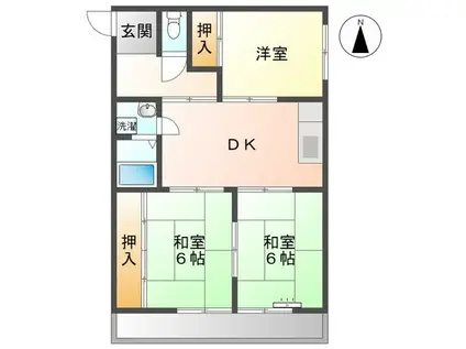 前畑町事務所マンション(3DK/3階)の間取り写真