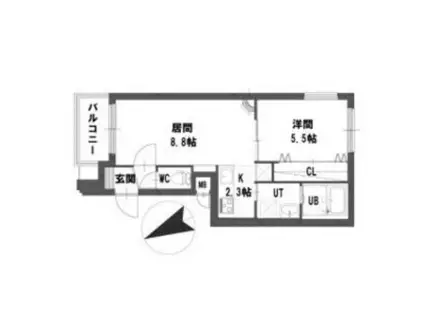 グランメール南郷12南(1LDK/1階)の間取り写真