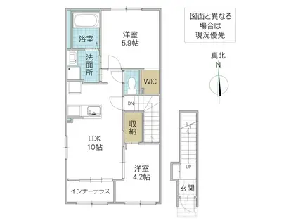 グランフェリシア(2LDK/2階)の間取り写真