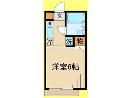 ディアーハイムⅠ(1K/1階)の間取り写真