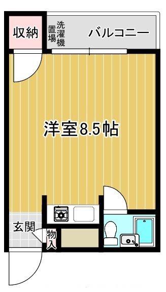 フォレストコート和歌浦東(ワンルーム/2階)の間取り写真