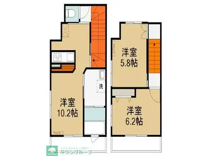 アルマコート志木(2LDK/2階)の間取り写真