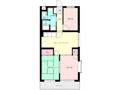 チェリーハイムII(3DK/5階)の間取り写真