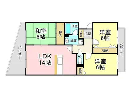 エスペランサ(3LDK/1階)の間取り写真