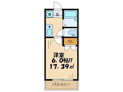 グリーンゲーブルス一番館(1K/2階)の間取り写真