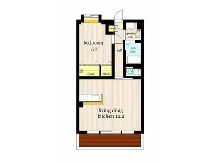 アルテマイスター ブリランテ(1LDK/2階)の間取り写真