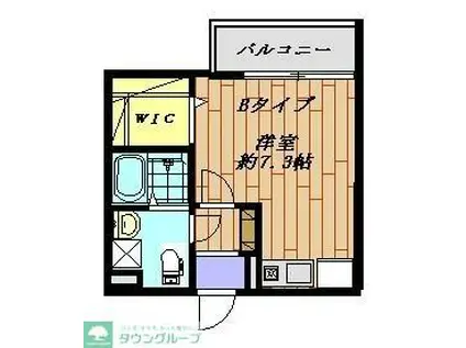 リヴテラス立川(ワンルーム/2階)の間取り写真