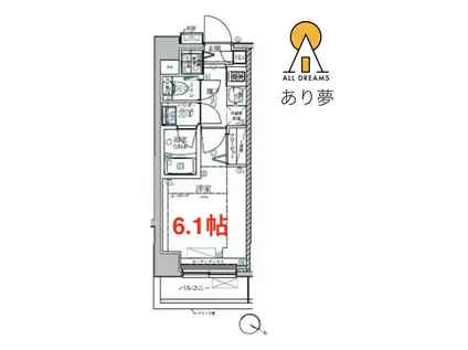 RELUXIA横濱吉野町(1K/1階)の間取り写真