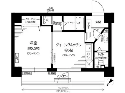 パシフィック浜町(1DK/5階)の間取り写真