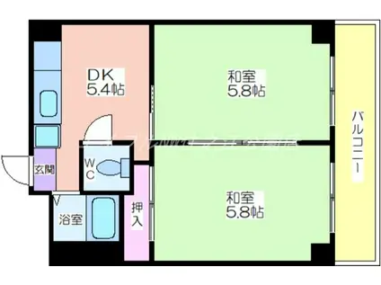 リアライズ玉出(2DK/5階)の間取り写真