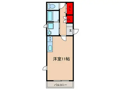 サン・フェリーチェ(ワンルーム/1階)の間取り写真