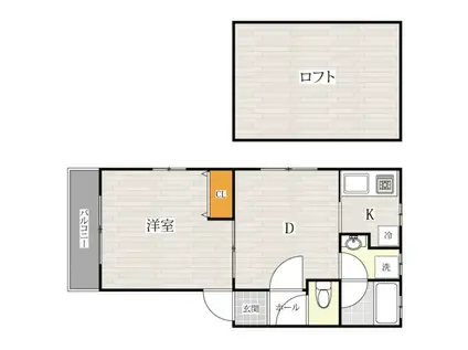 コンフォートベネフィス姪浜Ⅱ(2K/2階)の間取り写真