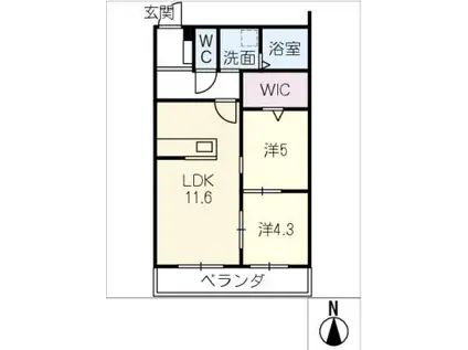 フロイデ(2LDK/1階)の間取り写真