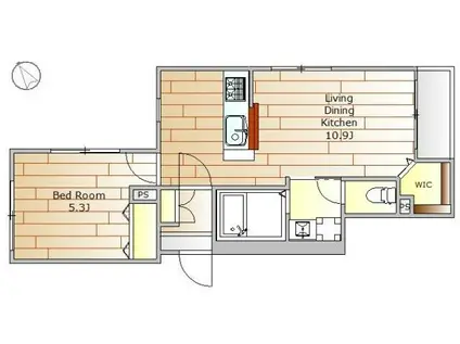 GRAN HEBEL(1LDK/2階)の間取り写真