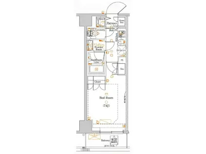 DIPS十条仲原ウエスト(1K/10階)の間取り写真