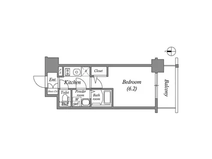 エスリード難波ザ・メゾン(1K/7階)の間取り写真