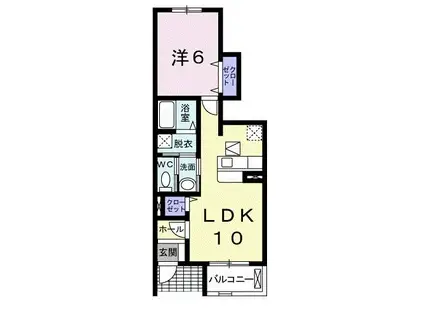 オークフォレスト明和V(1LDK/1階)の間取り写真