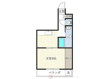 フローライト豊里I(1DK/2階)の間取り写真