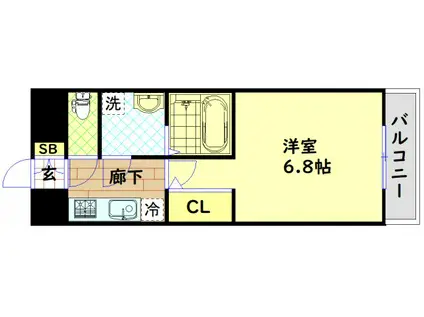 エスリード難波 THE FIRST(1K/5階)の間取り写真