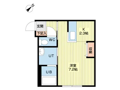 LIEN KITAHIROSHIMA I(1K/2階)の間取り写真