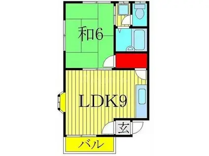 大谷ハイツ(1LDK/1階)の間取り写真