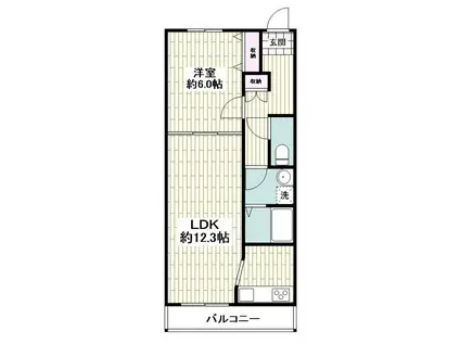 ドリームハイ四季美台(1LDK/1階)の間取り写真