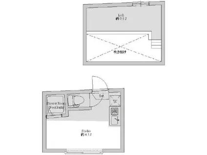 アーバンプレイス駒込III(ワンルーム/2階)の間取り写真
