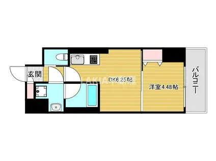 VINOプレジオ本町(1DK/7階)の間取り写真